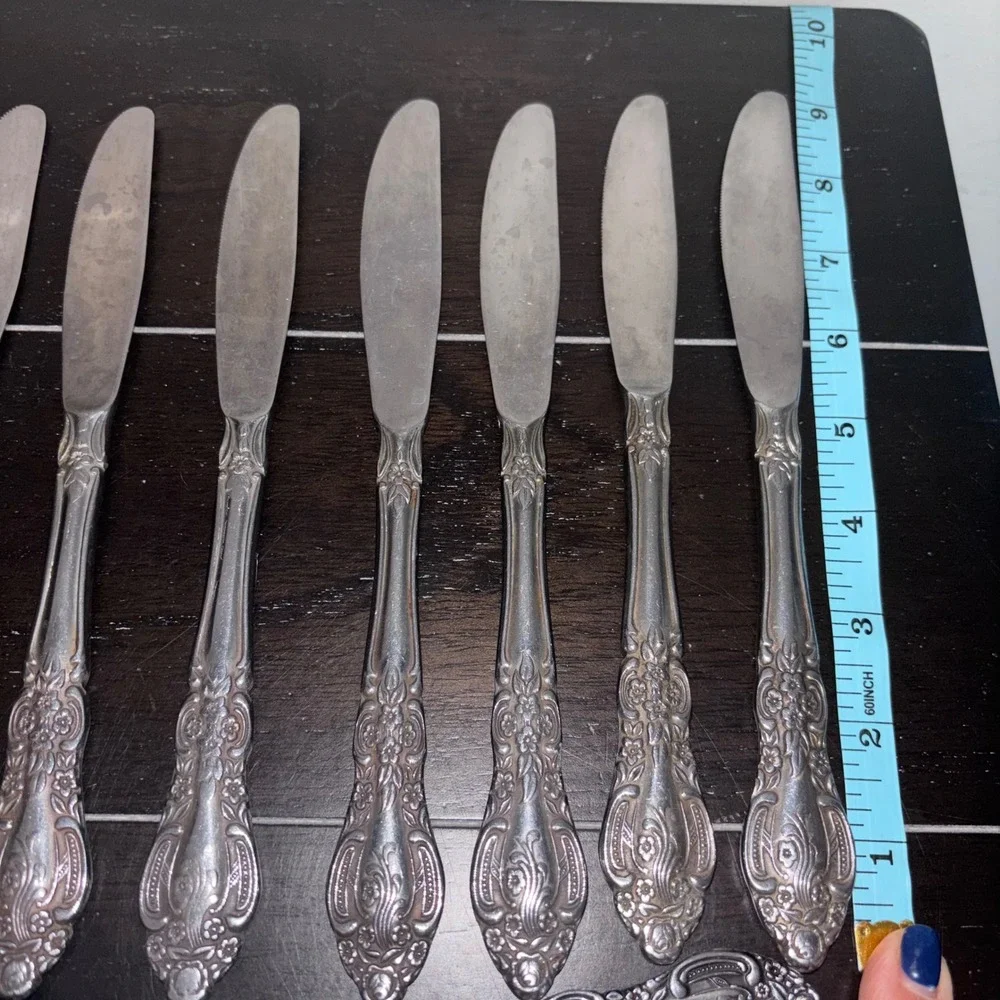 Vintage | Springtime‎ | Stainless Japan Ornate Floral Serving and Flatware Set